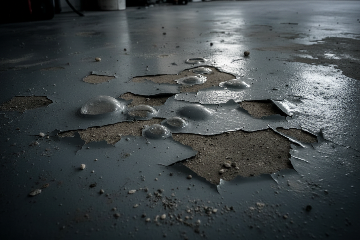 Why Epoxy Floors Peel, Bubble or Delaminate and How to Fix It ?