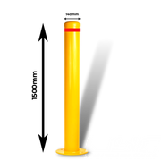 1500mm high yellow bollard