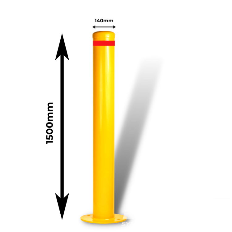 1500mm high yellow bollard