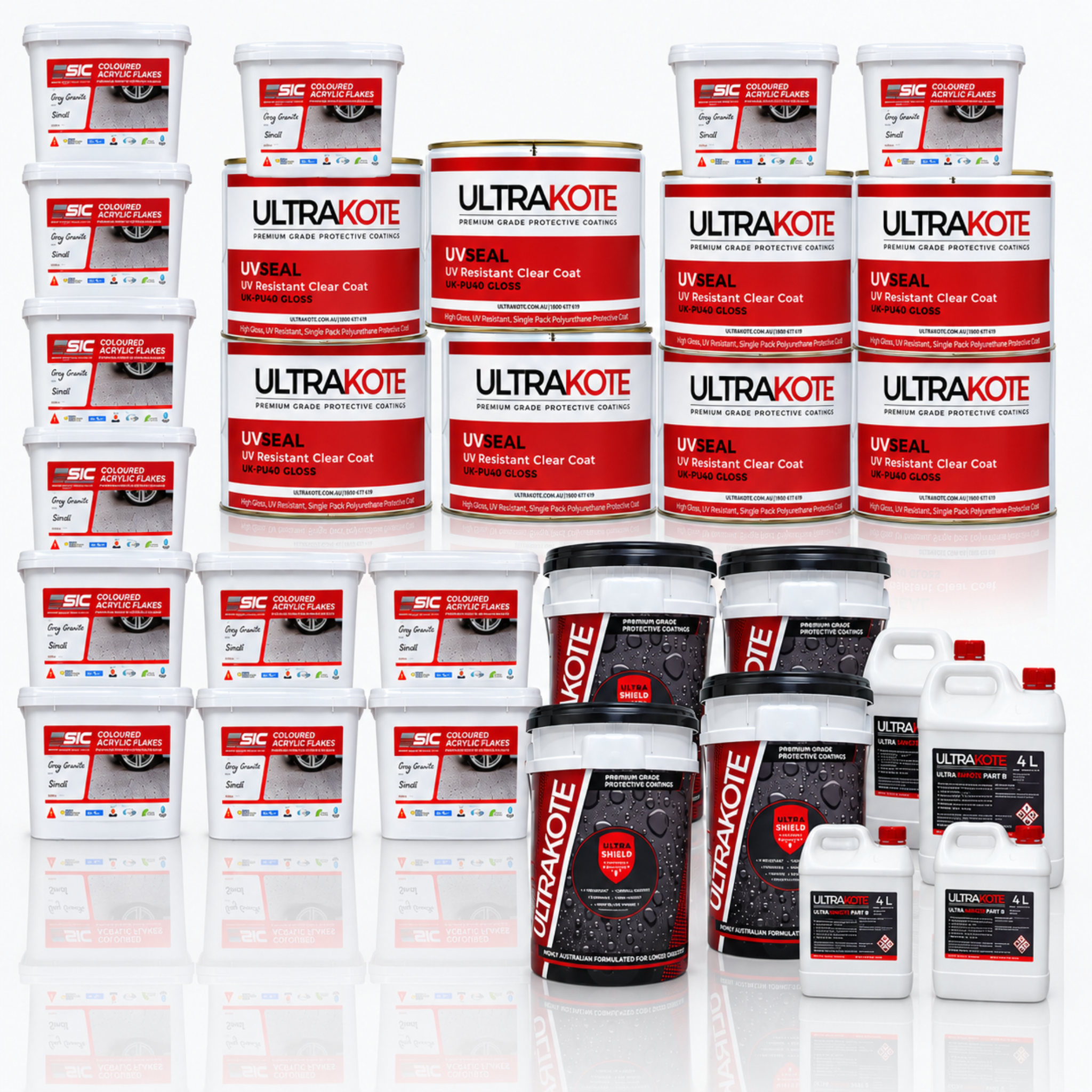 Up to 160sqm Full Flake Epoxy Flooring kit