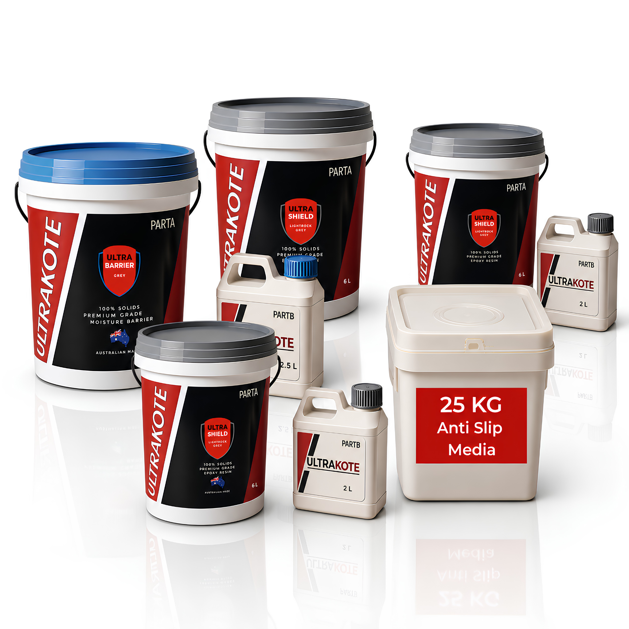 50SQM AntiSlip Two Pack Epoxy Flooring Kit | P5 & R12 Slip Rating