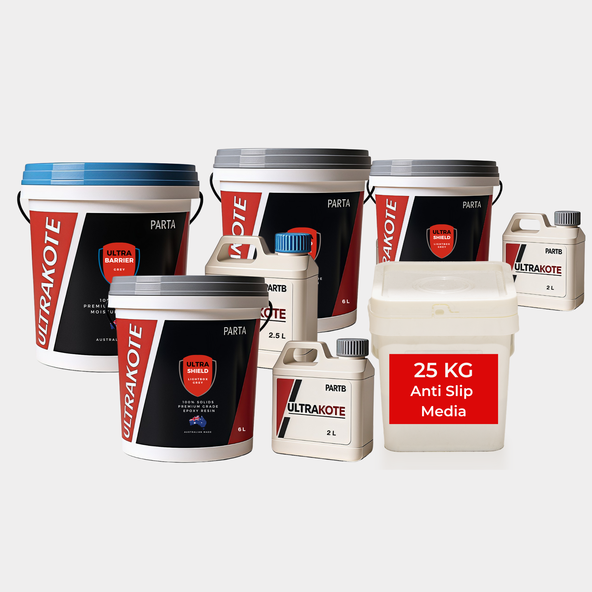 50SQM AntiSlip Two Pack Epoxy Flooring Kit | P5 & R12 Slip Rating
