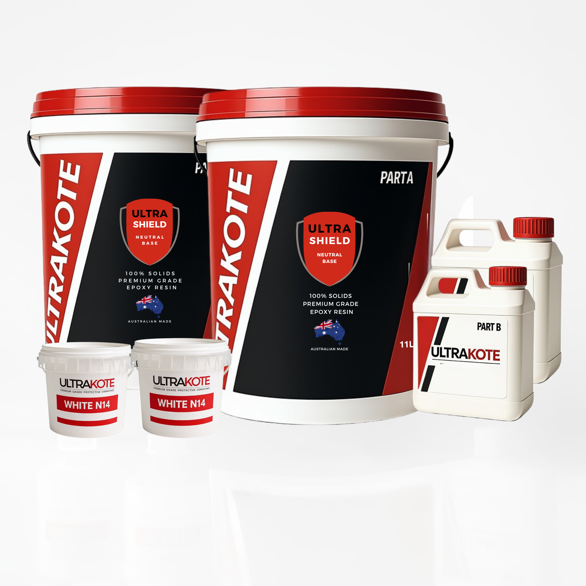 Ultrashield 80SQM, Two Coats, Solid Colour Epoxy Flooring Kit