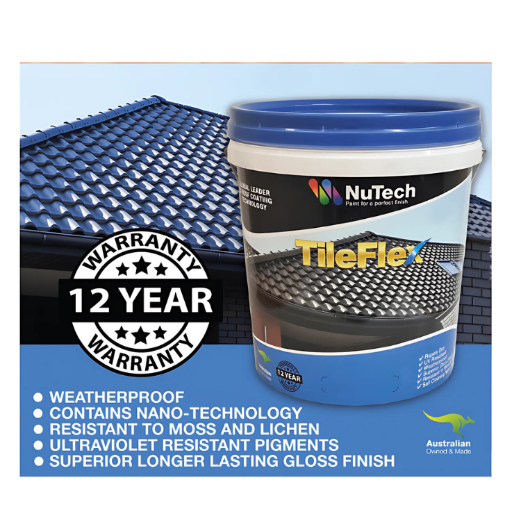 Nutech Tileflex Roof Coating - 12 Year Warranty - 15L