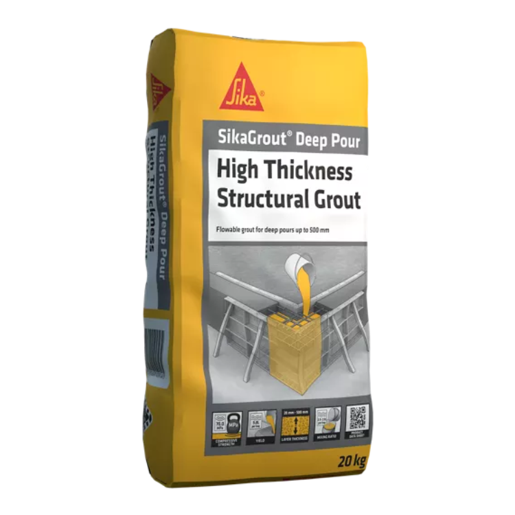 SikaGrout Deep Pour for deep and large volume grouting.