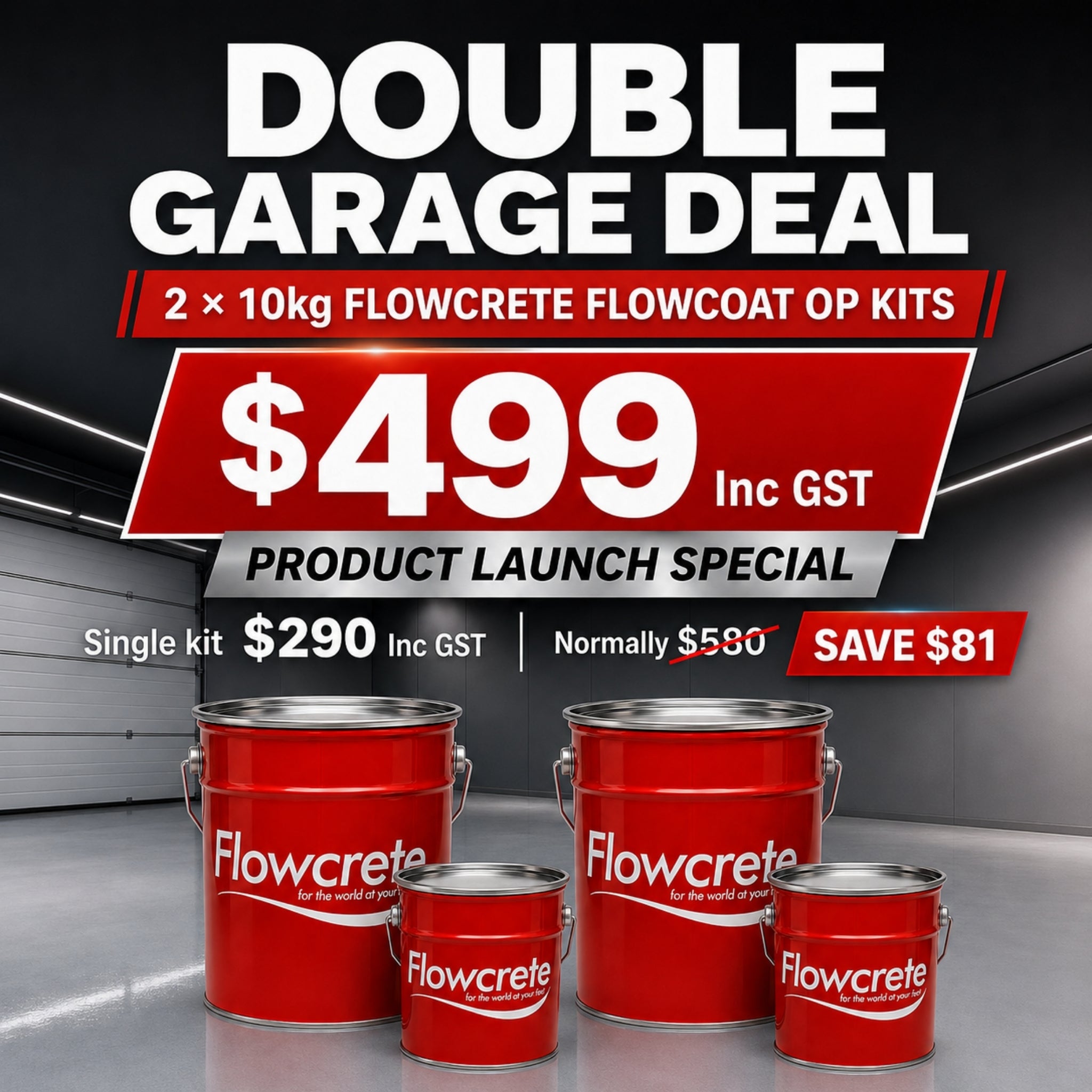 Flowcrete Flowcoat OP Double Garage Epoxy Flooring Package