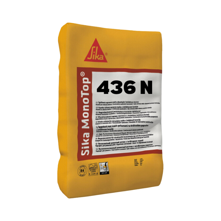 "Sika MonoTop 436N for high-strength concrete repair.