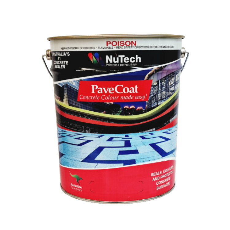 Top concrete Sealer Nutech Pavecoat available in many colours