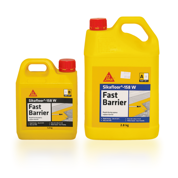 Sikafloor 158 W Fast Barrier for quick-drying moisture control on concrete floors