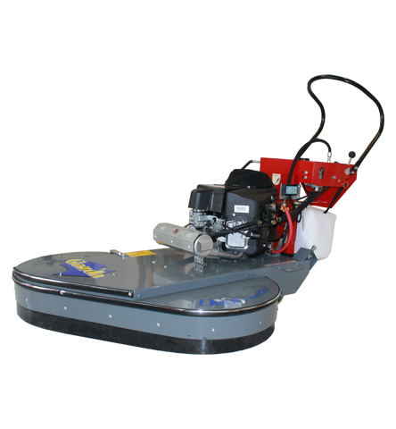 Gazda42 106CM Gas Burnisher with dual 53cm pads, Kawasaki engine, and advanced dust control system.