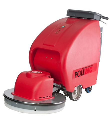 Polivac Stealth Battery Burnisher with cordless operation, traction drive, and floating head for flawless floor polishing.