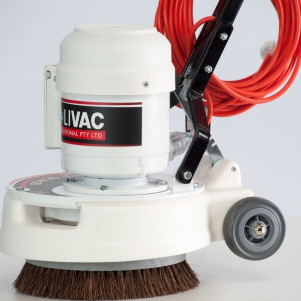 Polivac A23 Mini Scrubber with ergonomic handle, Polidrive gearbox, and 30 cm pad holder for efficient floor cleaning