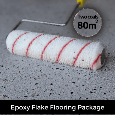 Epoxy flake flooring package for 80sqm with decorative flakes