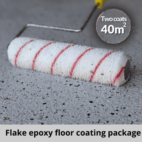 Epoxy flake flooring package for 40sqm area with decorative flakes