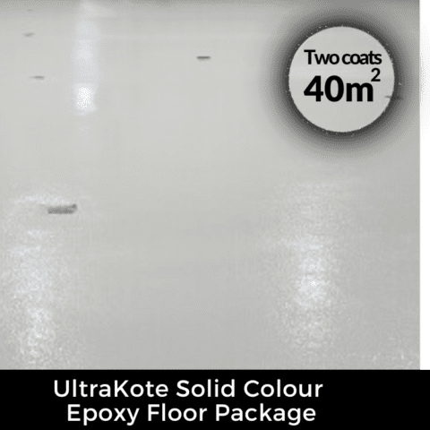 Solid colour epoxy flooring package for garages, covering up to 40sqm