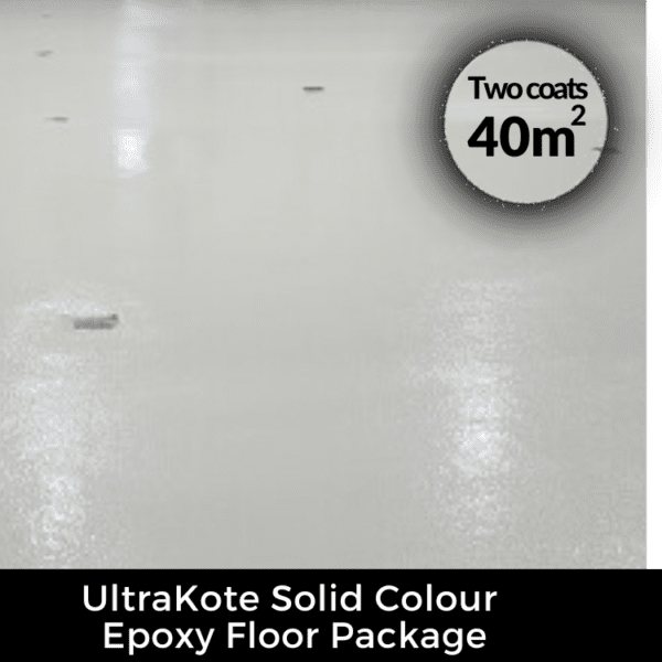 Solid colour epoxy flooring package for garages, covering up to 40sqm